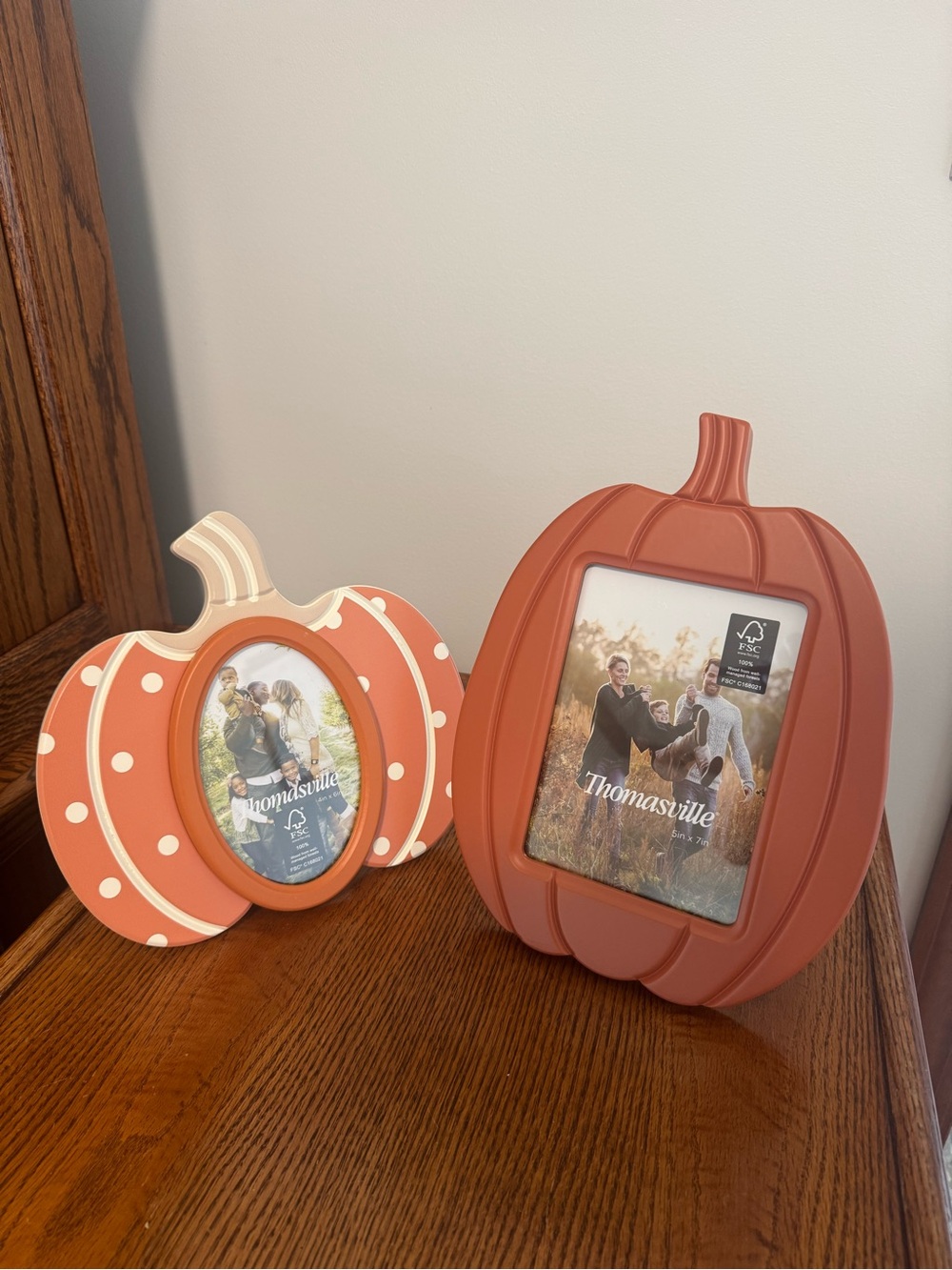 THOMASVILLE FALL/HALLOWEEN ORANGE PUMPKIN/POLKA DOT  PICTURE FRAMES NEW